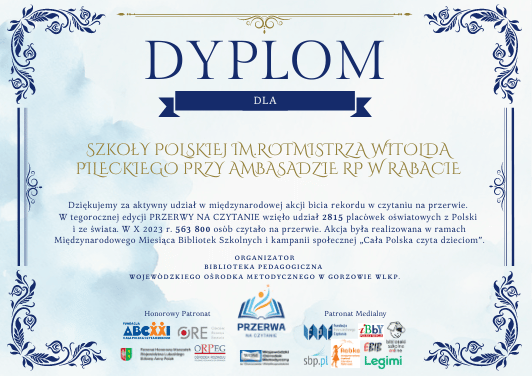 PRZERWA NA CZYTANIE- IV MIĘDZYNARODOWA EDYCJA