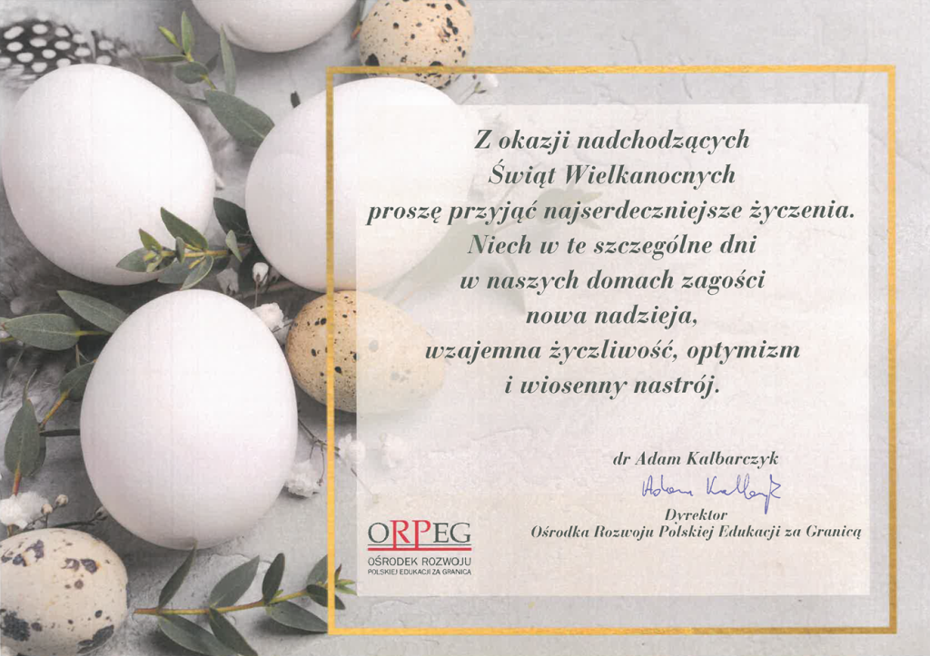 ŻYCZENIA ŚWIĄTECZNE OD DYREKTORA ORPEG PANA ADAMA KALBARCZYKA